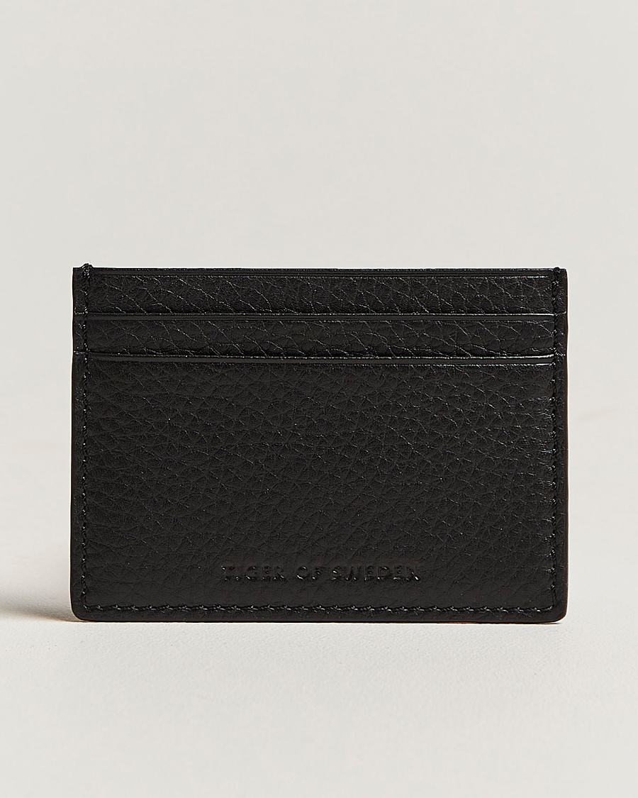 Heren | Portemonnees | Tiger of Sweden | Wake Grained Leather Cardholder Black