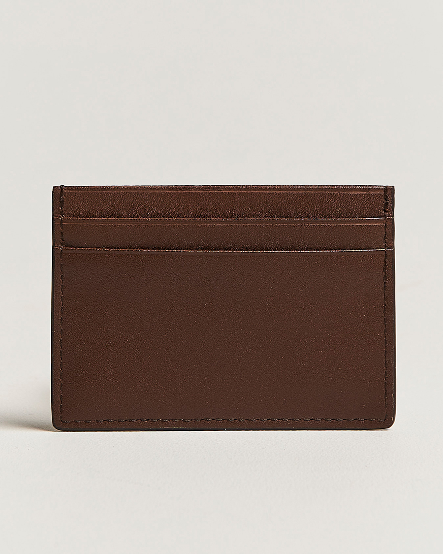 Homme | Portefeuilles | Tiger of Sweden | Wake Grained Leather Cardholder Brown