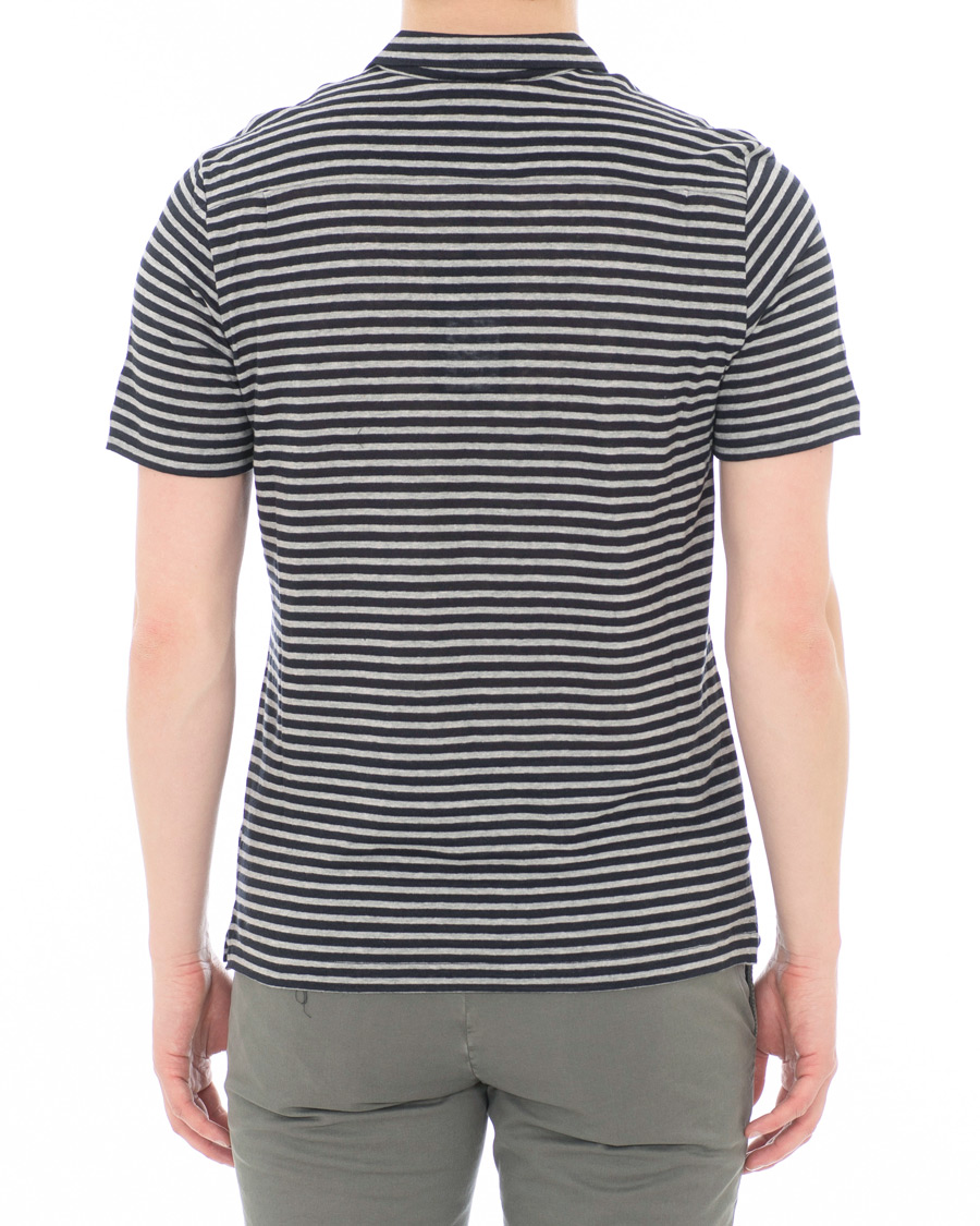 Heren | Polo's | Oscar Jacobson | Cornelis Striped Short Sleeve Polo Blue/White