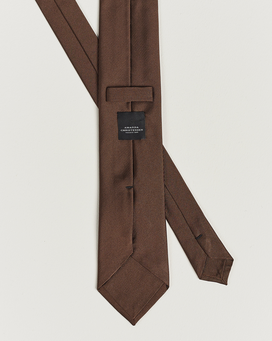 Heren | Stropdassen | Amanda Christensen | Plain Classic Tie 8 cm Brown