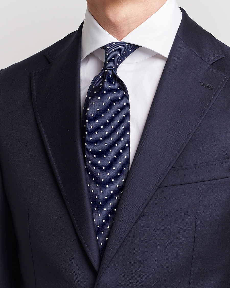 Homme | Amanda Christensen Dot Classic Tie 8 cm Navy/White | Amanda Christensen | Dot Classic Tie 8 cm Navy/White