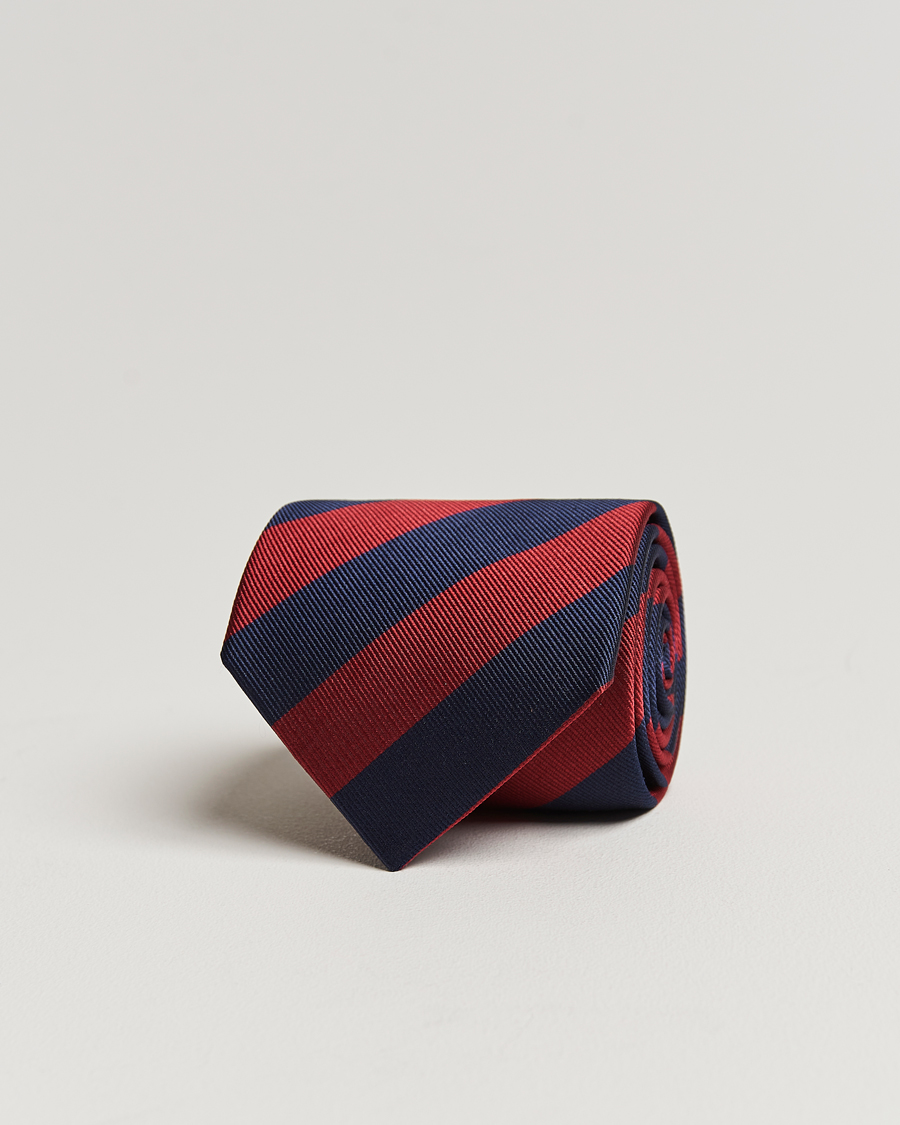 Homme | Amanda Christensen Regemental Stripe Classic Tie 8 cm Wine/Navy | Amanda Christensen | Regemental Stripe Classic Tie 8 cm Wine/Navy