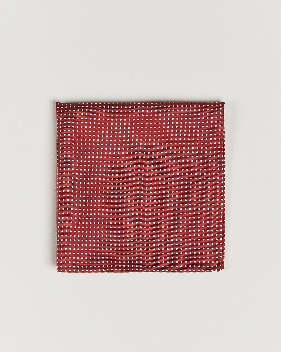 Homme | Pochettes De Costume | Amanda Christensen | Handkerchief Dot Silk Wine Red