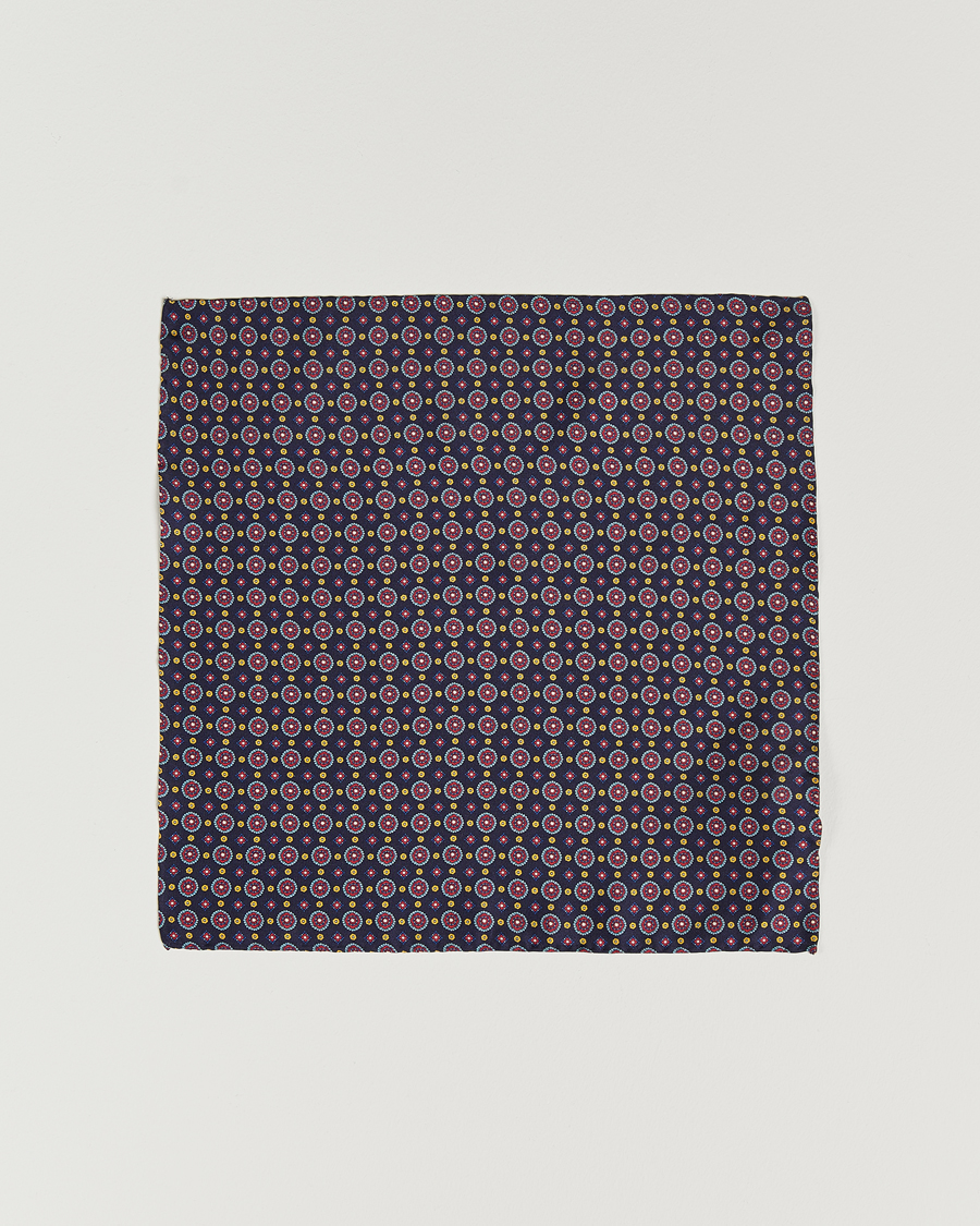 Heren | Pochets | Amanda Christensen | Medallion Silk Pocket Square Navy