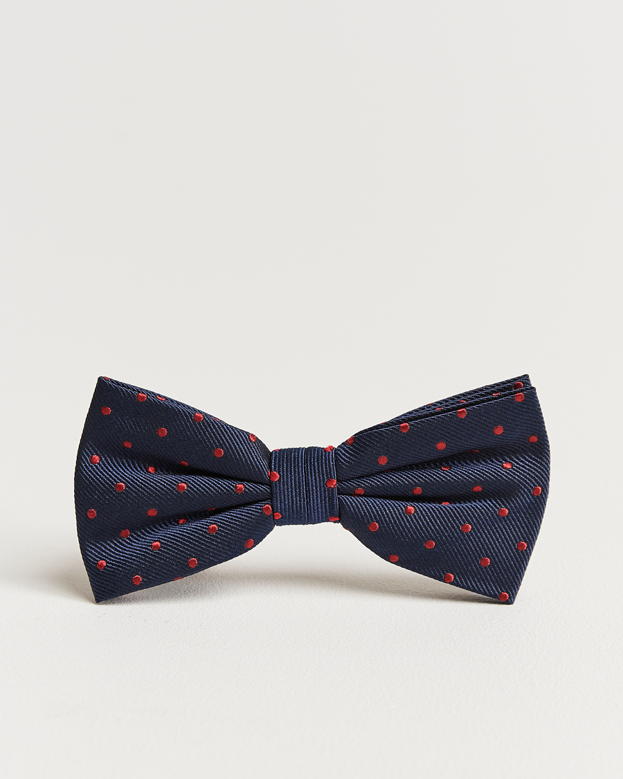 Homme | Amanda Christensen Dot Pre Tie Silk Navy/Wine | Amanda Christensen | Dot Pre Tie Silk Navy/Wine