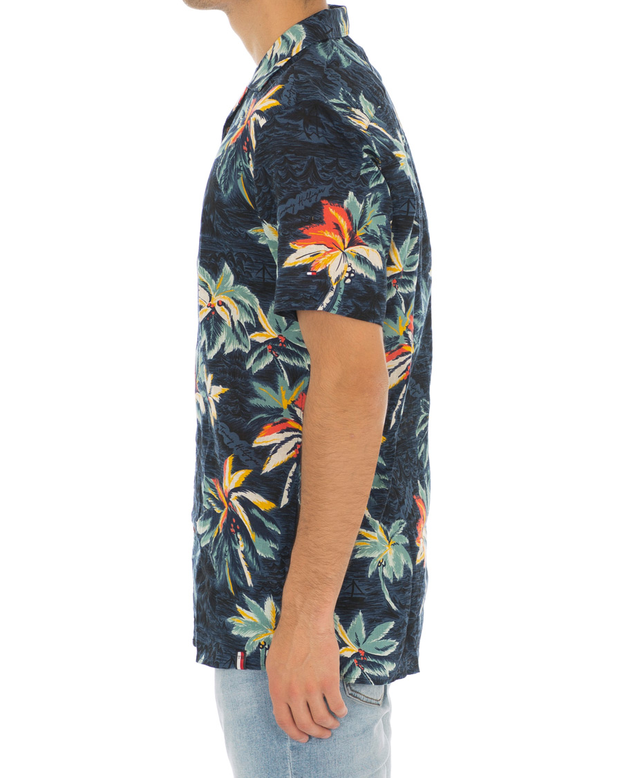 Heren | Overhemden | Tommy Hilfiger | Hawaiian Printed Camp Collar Short Sleeve Shirt Indigo