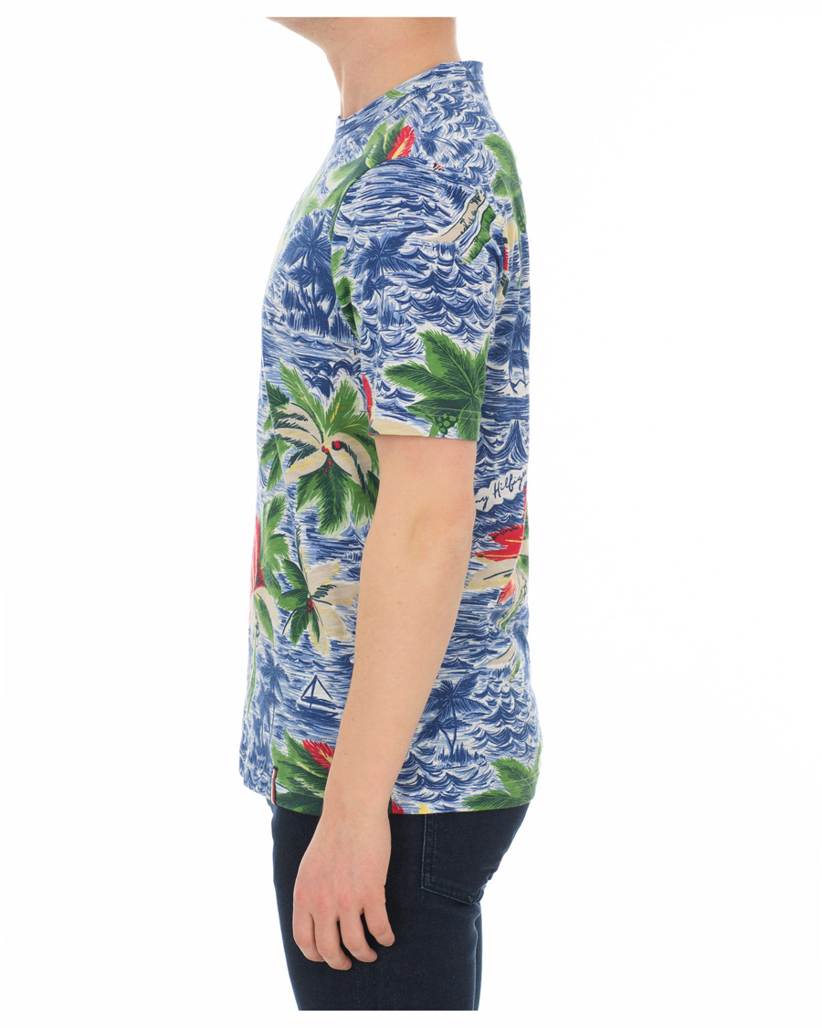Heren | T-shirts | Tommy Hilfiger | Palm Over Print Crew Neck Tee Snow White