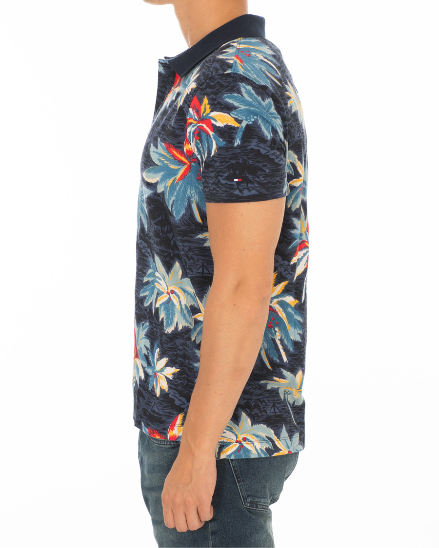 Heren | Polo's | Tommy Hilfiger | All Over Flower Print Polo Vintage Indigo