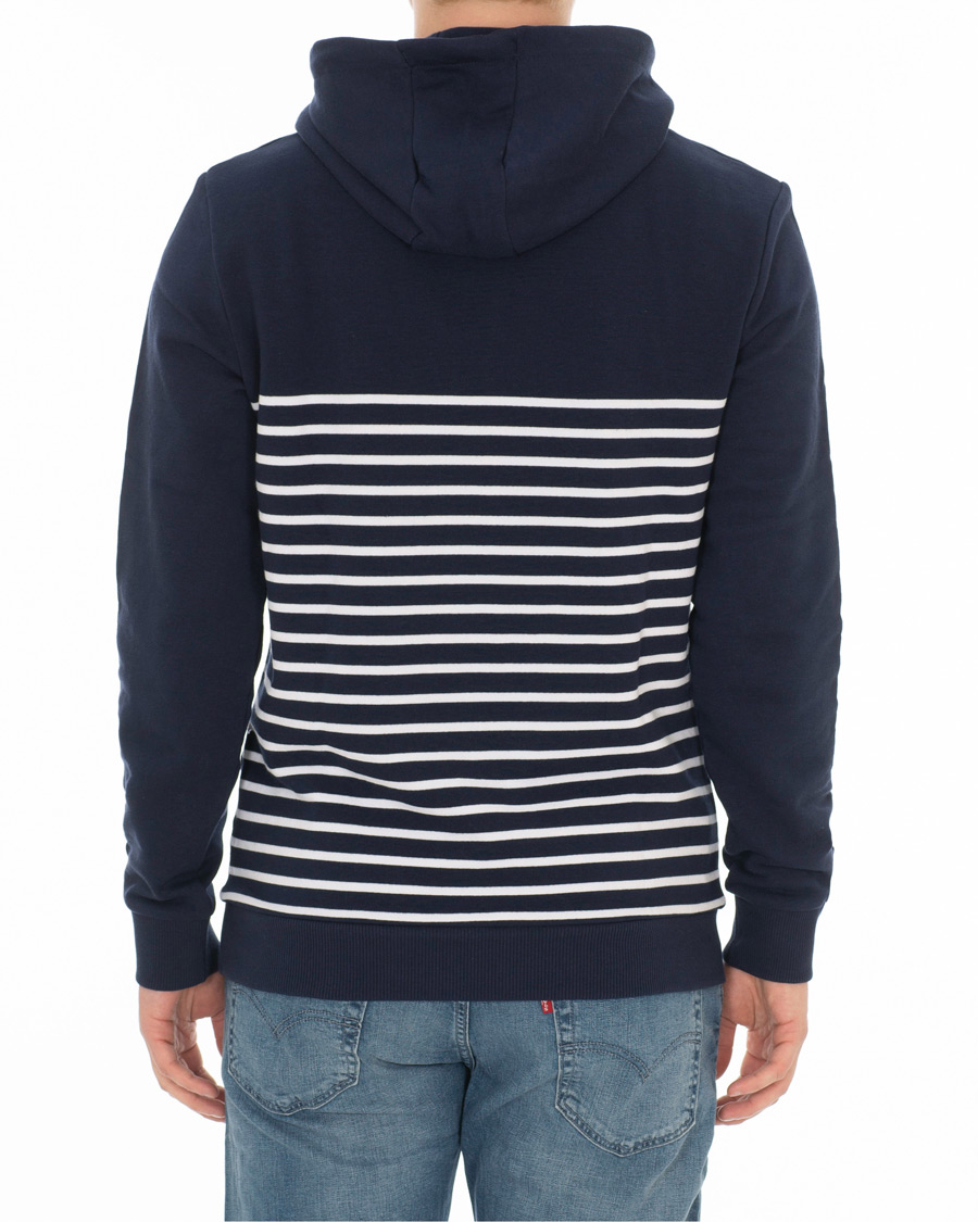 Heren | Truien | Lyle & Scott | Stripe Hoodie Navy/White