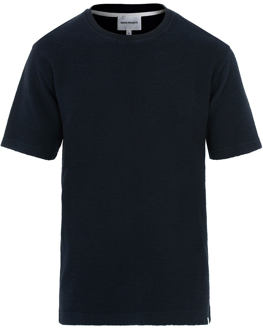 Heren | T-shirts | Norse Projects | Johannes Texture Short Sleeve T-Shirt Dark Navy