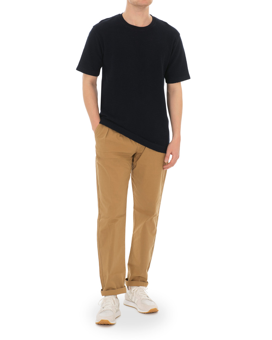 Heren | T-shirts | Norse Projects | Johannes Texture Short Sleeve T-Shirt Dark Navy