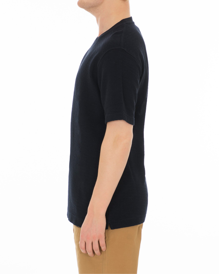 Heren | T-shirts | Norse Projects | Johannes Texture Short Sleeve T-Shirt Dark Navy