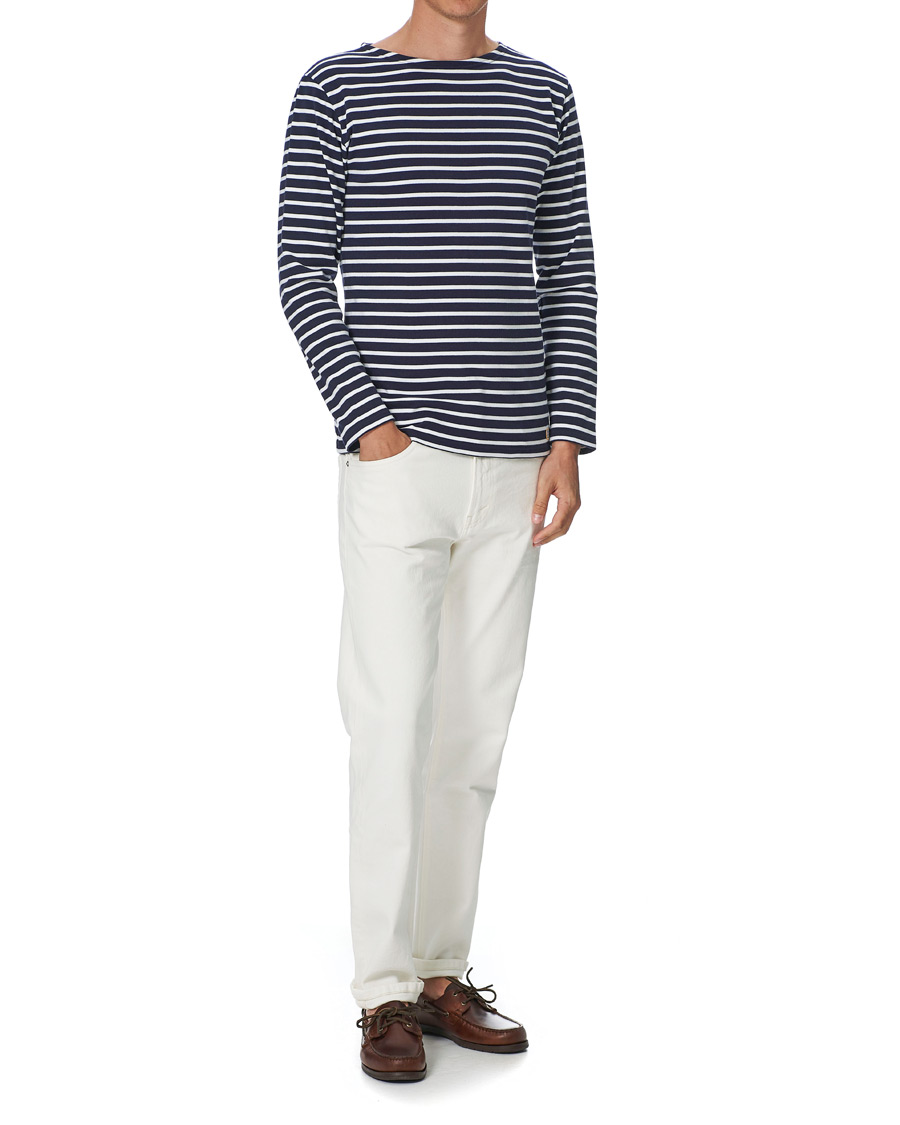Homme | T-shirts | Armor-lux | Houat Héritage Stripe Longsleeve T-shirt Navy/White