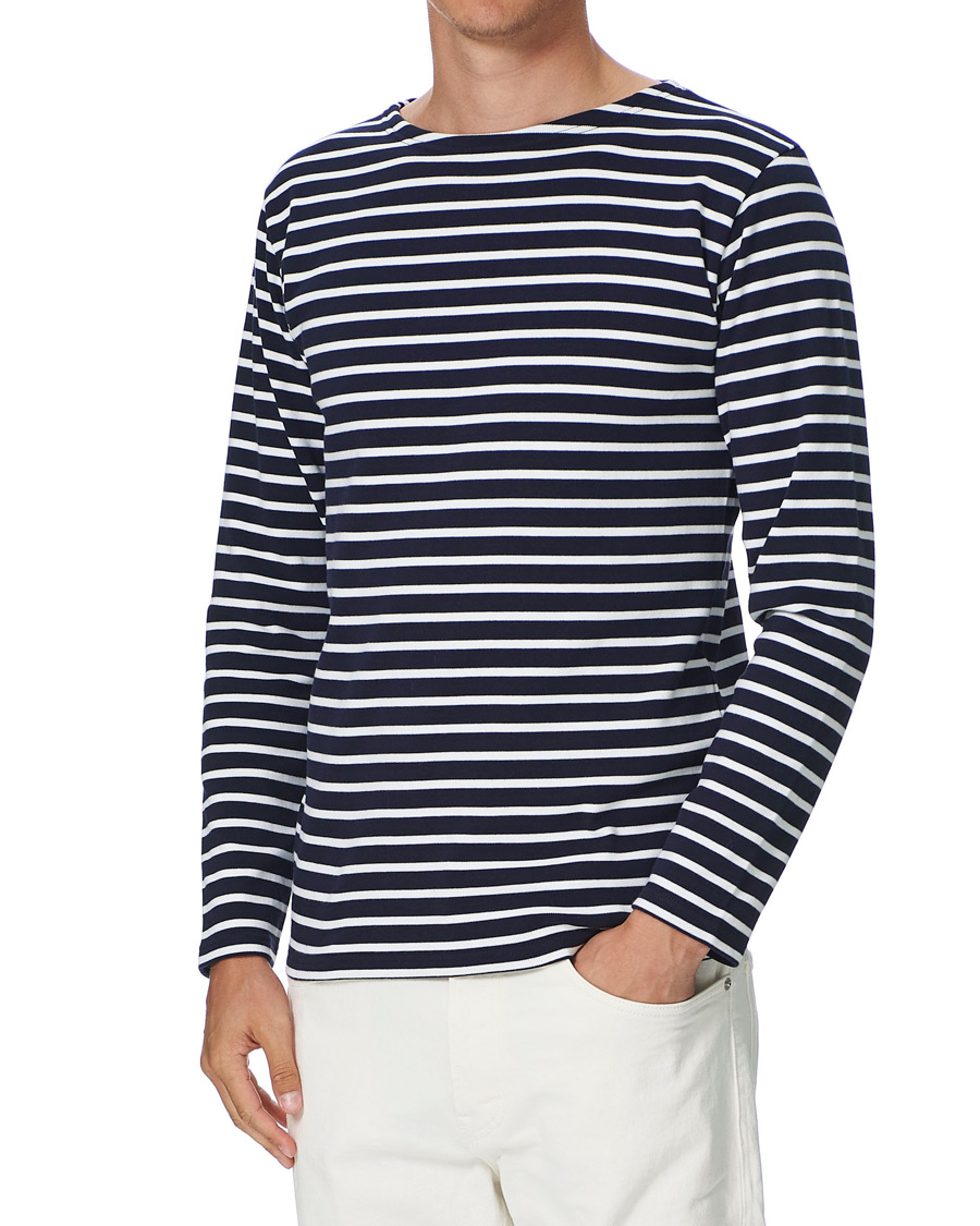 Homme | T-shirts | Armor-lux | Houat Héritage Stripe Longsleeve T-shirt Navy/White