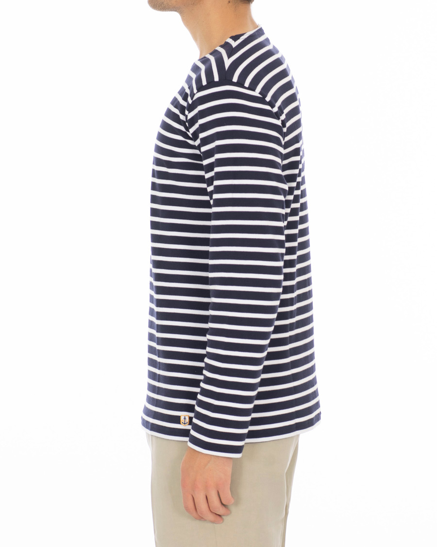 Homme | T-shirts | Armor-lux | Houat Héritage Stripe Longsleeve T-shirt Navy/White