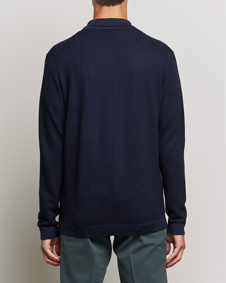 Homme | Pulls Et Tricots | Altea | Herringbone Wool Shirt Navy