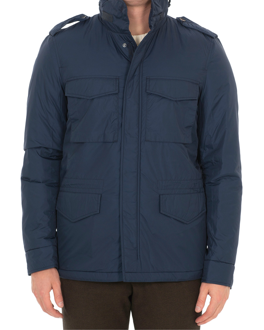 Homme | Manteaux Et Vestes | Aspesi | Minifield Wool Lined Field Jacket Dark Blue