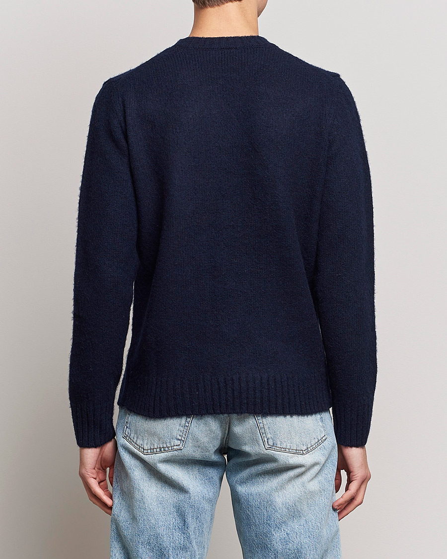 Heren | Truien | Aspesi | Brushed Shetland Sweater Navy