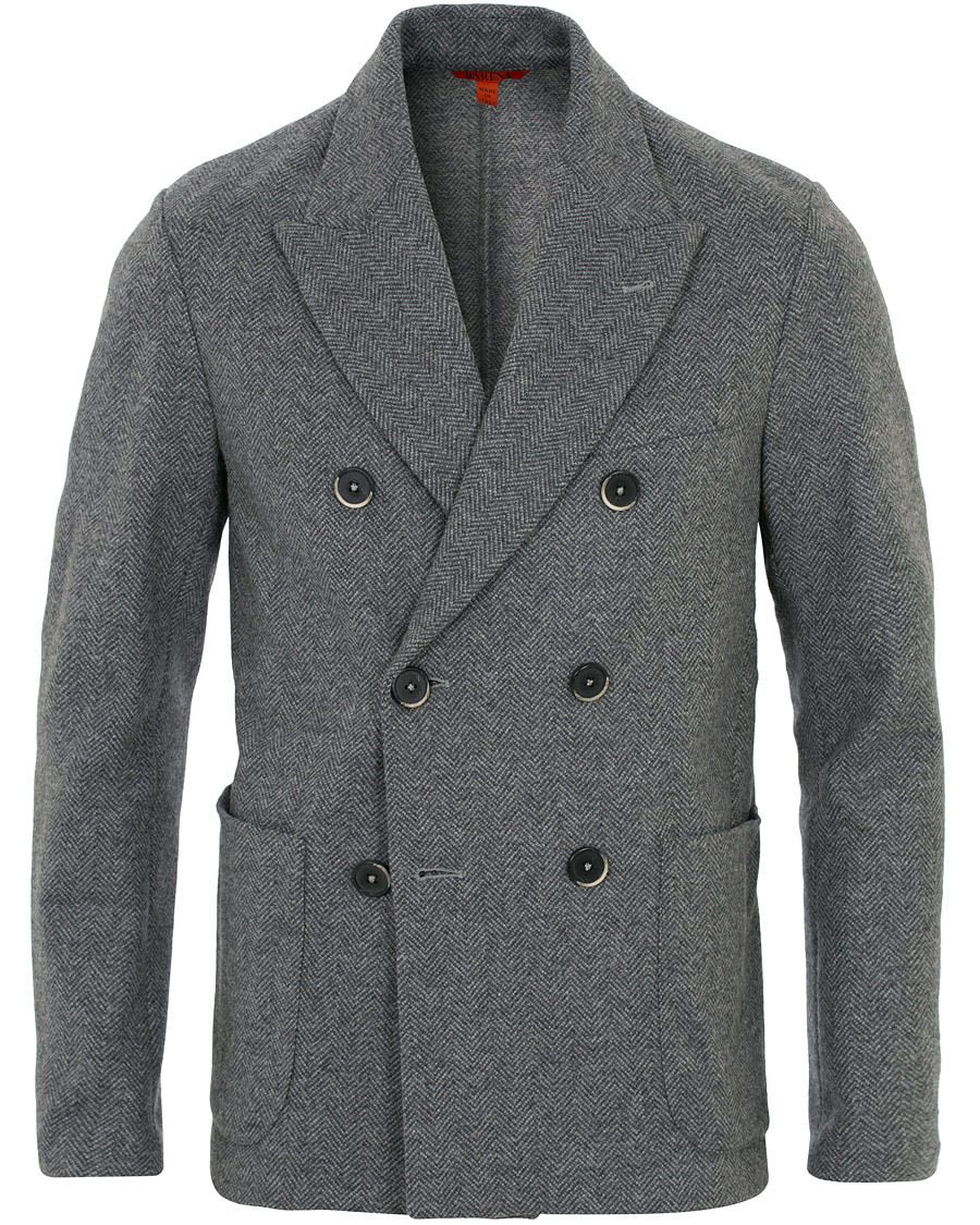 Homme | Blazers | Barena | Mosto Double Breasted Herringbone Blazer Light Grey
