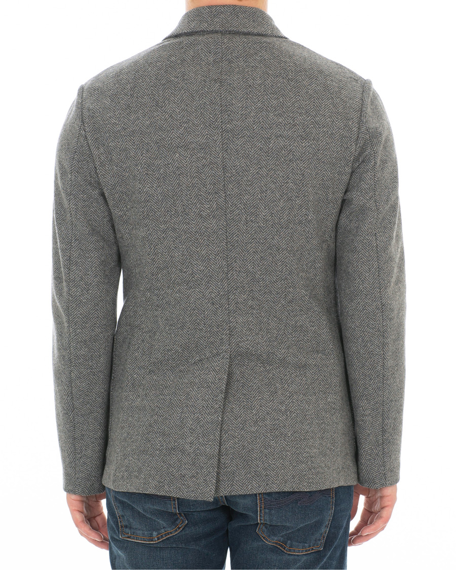 Homme | Blazers | Barena | Mosto Double Breasted Herringbone Blazer Light Grey