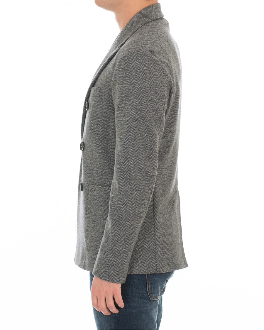 Homme | Blazers | Barena | Mosto Double Breasted Herringbone Blazer Light Grey