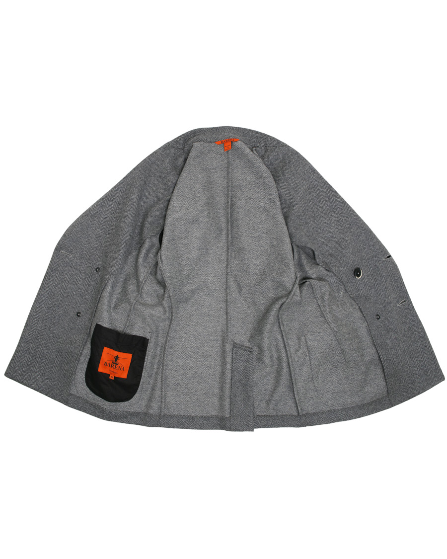 Homme | Blazers | Barena | Mosto Double Breasted Herringbone Blazer Light Grey