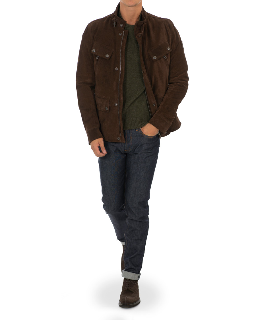 Heren | Jassen | Belstaff | Denesmere Suede Field Jacket Chocolate Brown