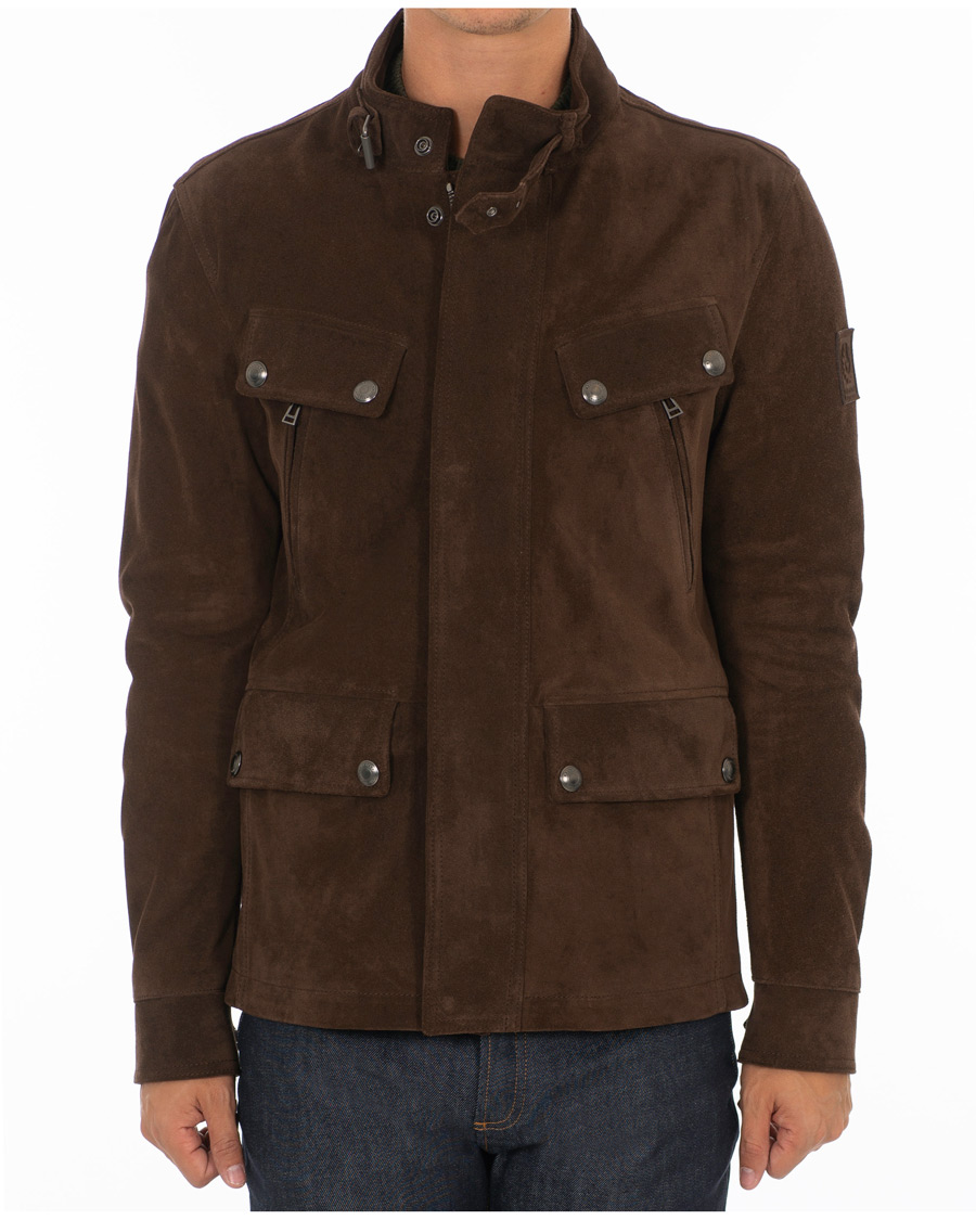 Heren | Jassen | Belstaff | Denesmere Suede Field Jacket Chocolate Brown