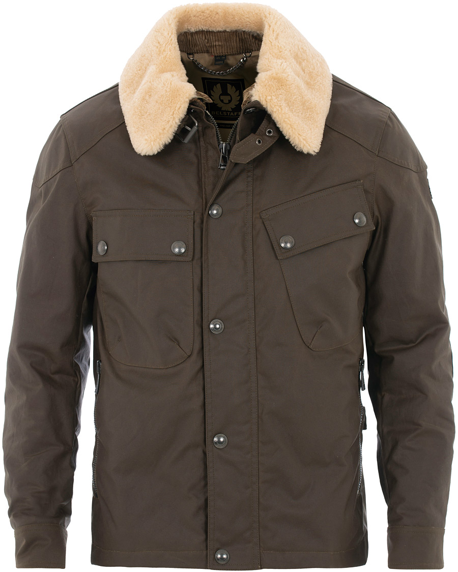 Homme | Manteaux Et Vestes | Belstaff | Patrol Shearling Pilot Waxed Jacket Windsor Moss