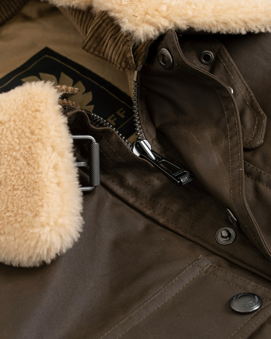 Homme | Manteaux Et Vestes | Belstaff | Patrol Shearling Pilot Waxed Jacket Windsor Moss
