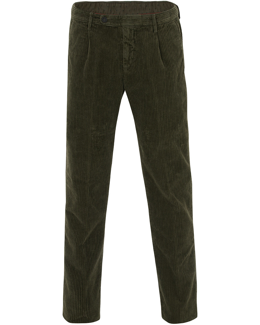 Homme | Pantalons | Massimo Alba | Ionio Single Pleated Corduroy Trousers Military