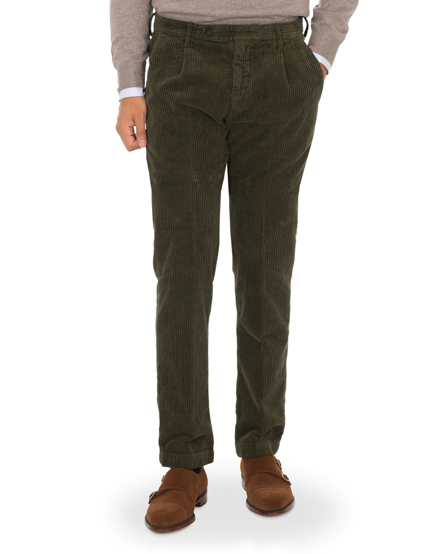 Homme | Pantalons | Massimo Alba | Ionio Single Pleated Corduroy Trousers Military