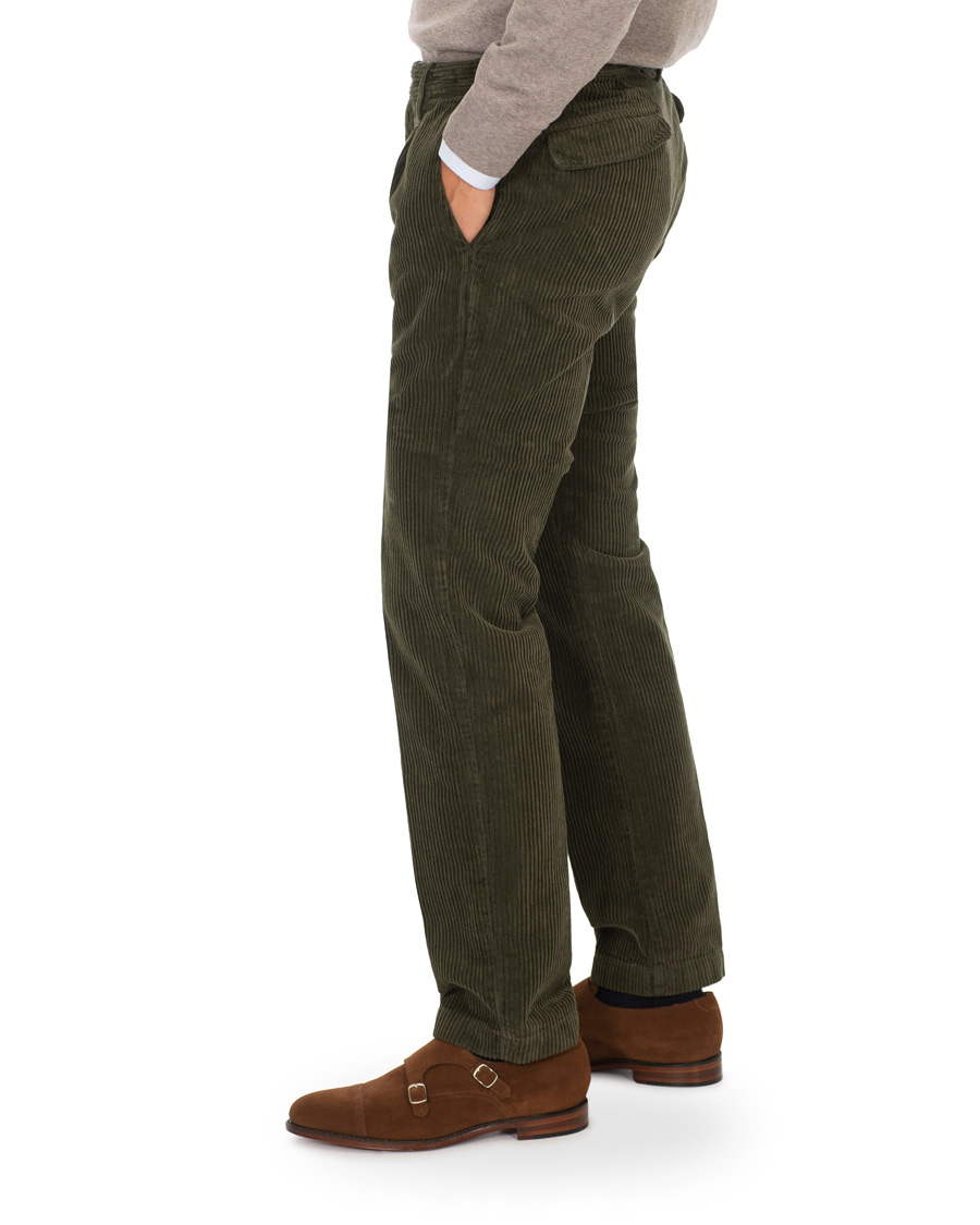 Homme | Pantalons | Massimo Alba | Ionio Single Pleated Corduroy Trousers Military