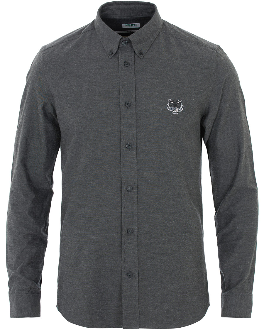 Heren | Overhemden | KENZO | Slim Fit Urban Flannel Shirt Grey