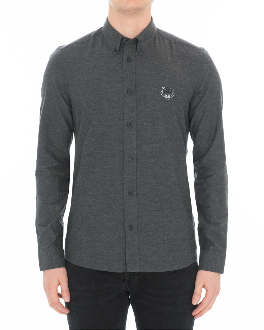 Heren | Overhemden | KENZO | Slim Fit Urban Flannel Shirt Grey