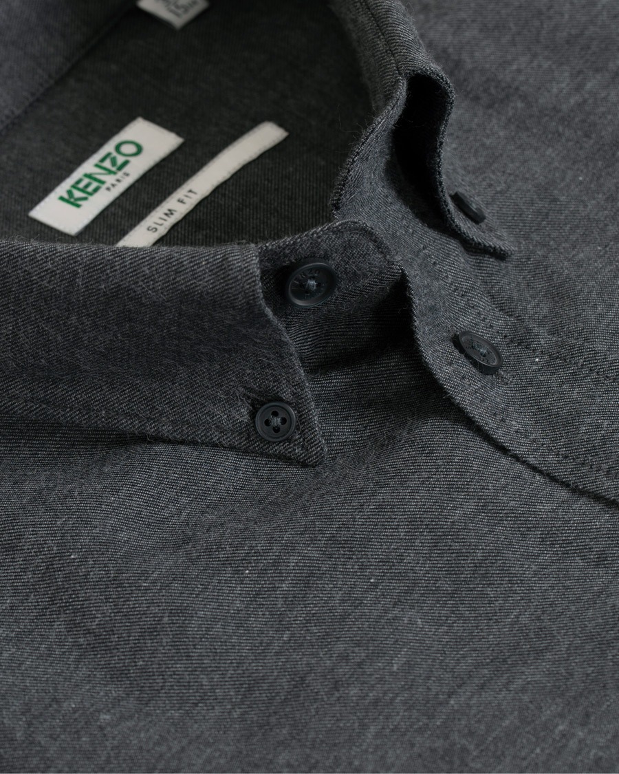Heren | Overhemden | KENZO | Slim Fit Urban Flannel Shirt Grey