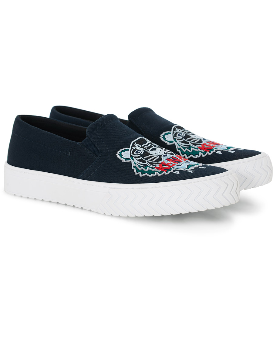 Heren | KENZO Slip-on Canvas Sneakers Navy | KENZO | Slip-on Canvas Sneakers Navy