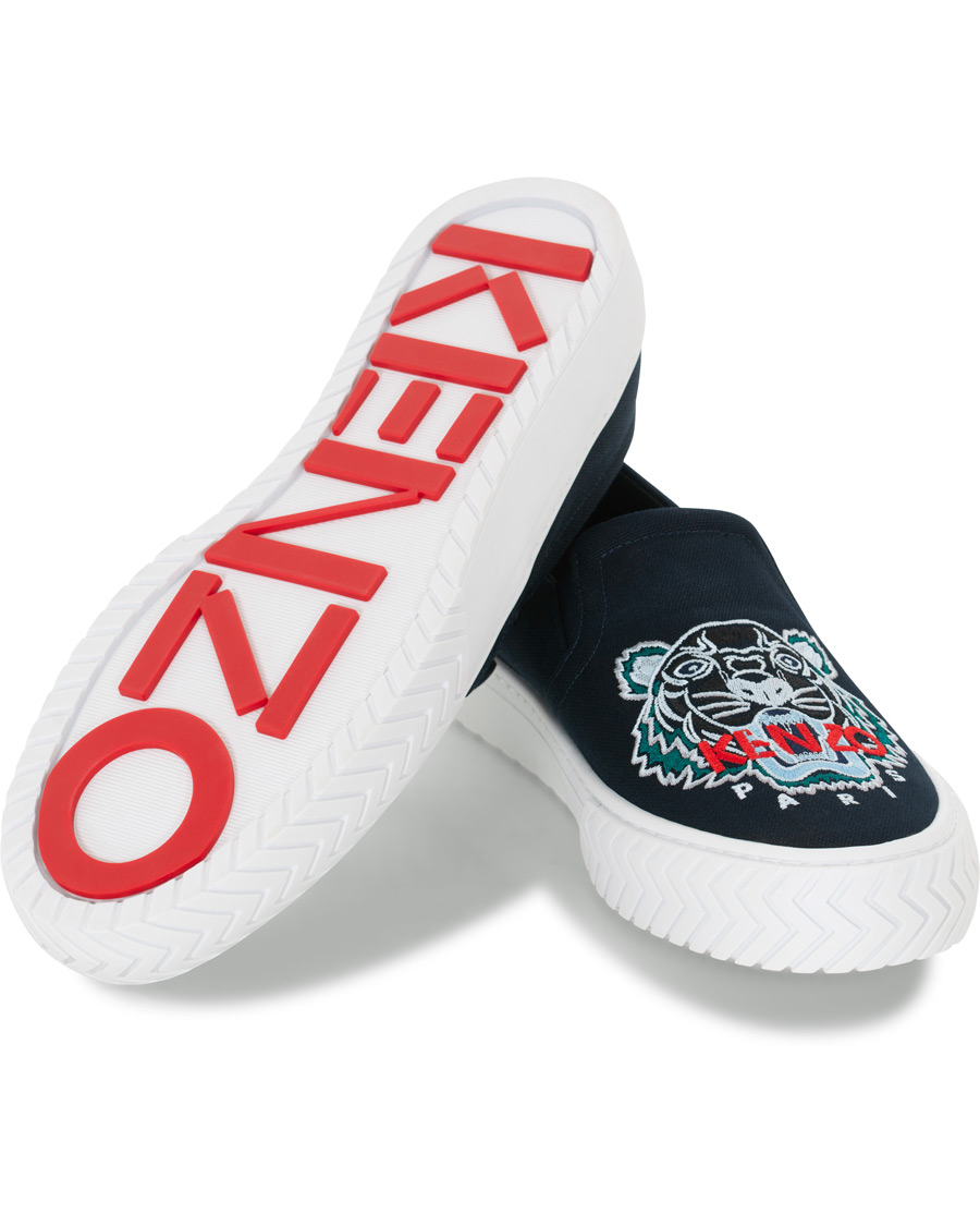 Heren | KENZO Slip-on Canvas Sneakers Navy | KENZO | Slip-on Canvas Sneakers Navy