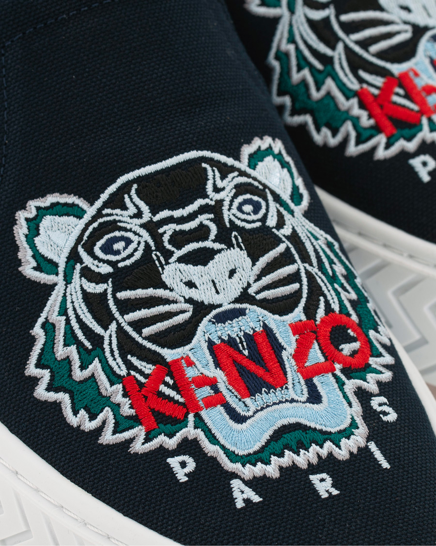 Heren | KENZO Slip-on Canvas Sneakers Navy | KENZO | Slip-on Canvas Sneakers Navy
