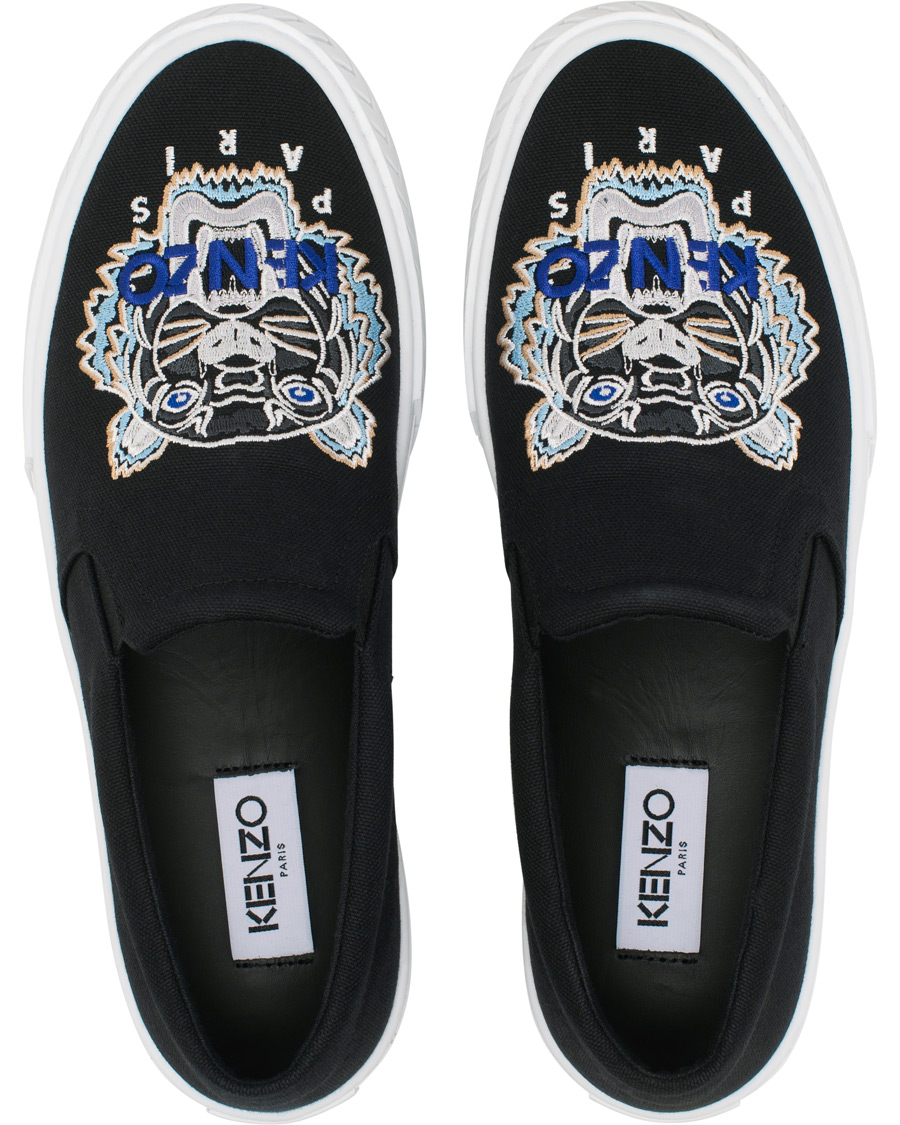 Heren | KENZO Slip-on Canvas Sneakers Black | KENZO | Slip-on Canvas Sneakers Black