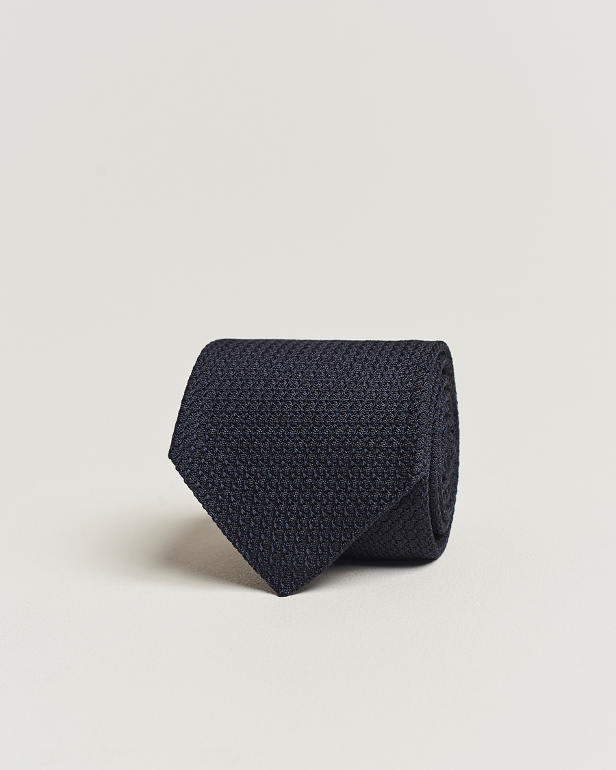 Homme | Cravates | Amanda Christensen | Silk Grenadine 8 cm Tie Navy