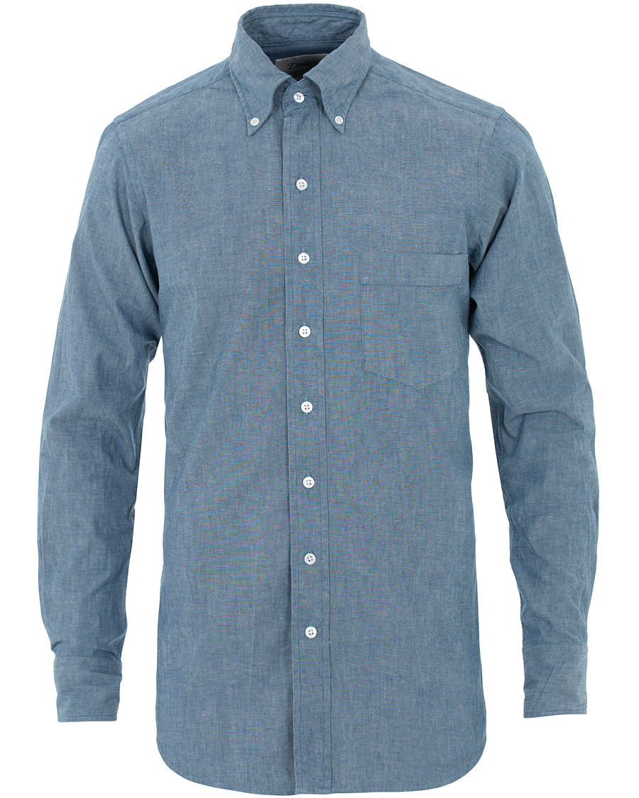Homme | Chemises | Drake's | Slim Fit Chambray Shirt Light Washed