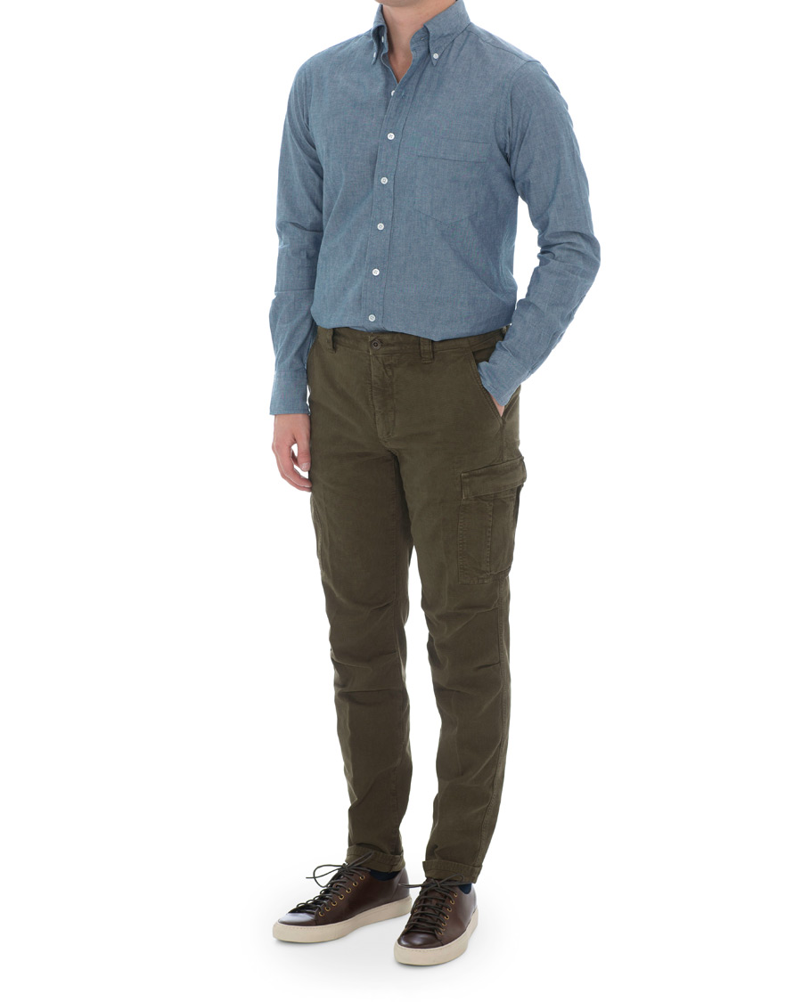 Homme | Chemises | Drake's | Slim Fit Chambray Shirt Light Washed