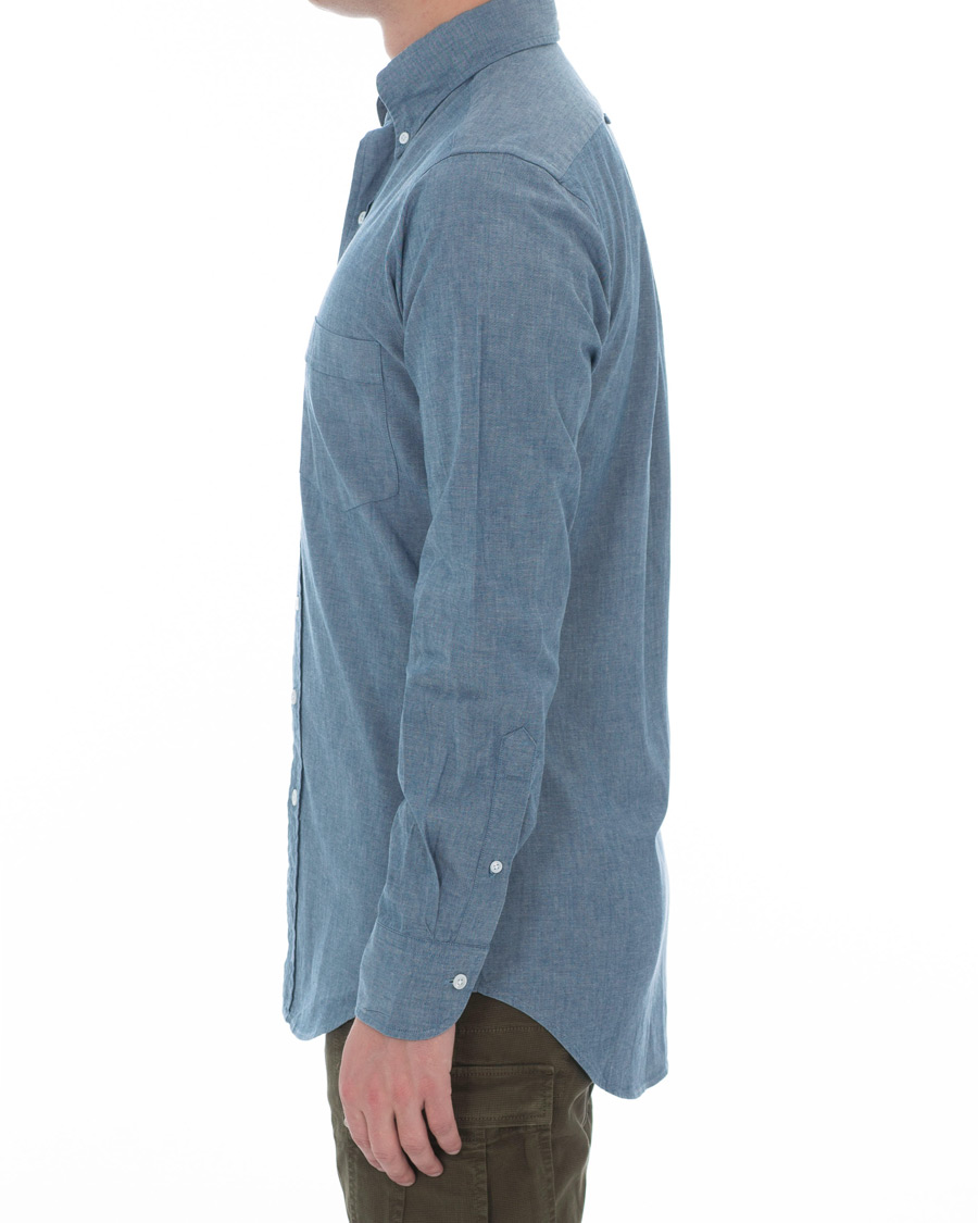 Homme | Chemises | Drake's | Slim Fit Chambray Shirt Light Washed