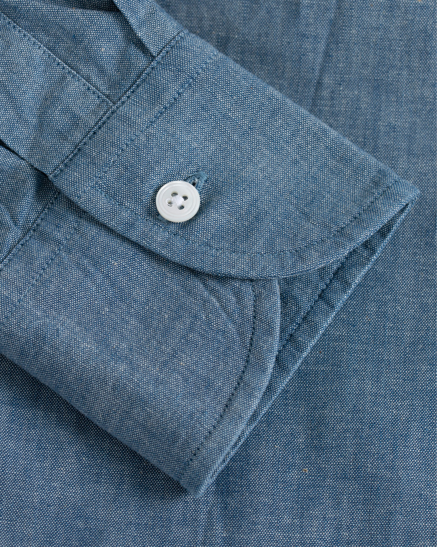 Homme | Chemises | Drake's | Slim Fit Chambray Shirt Light Washed