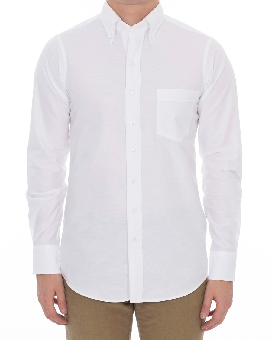 Homme | Chemises | Drake's | Slim Fit Button Down Shirt White
