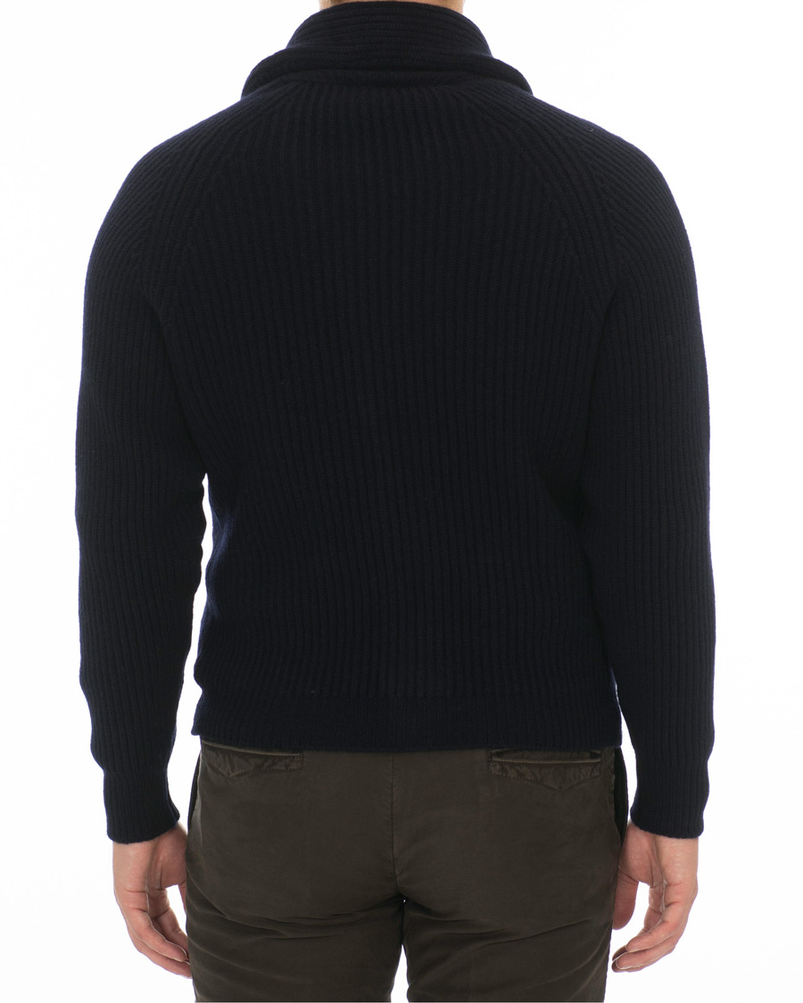 Homme | Pulls Et Tricots | Drake's | Lambswool Shawl Cardigan Navy