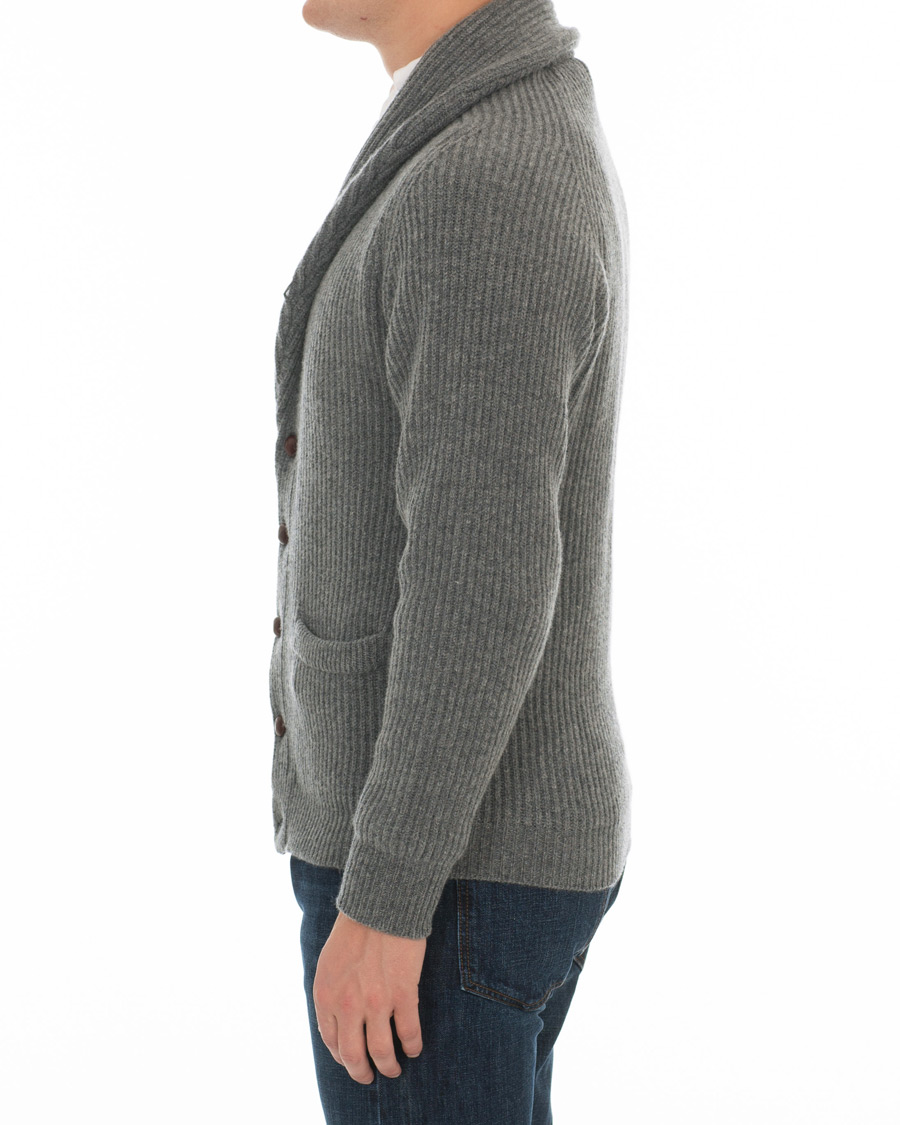 Homme | Pulls Et Tricots | Drake's | Lambswool Shawl Cardigan Grey