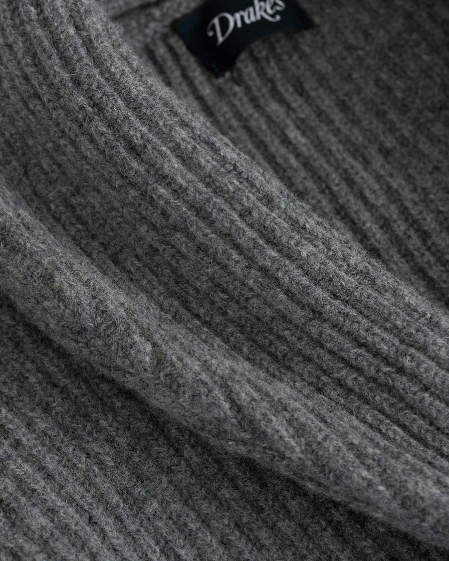 Homme | Pulls Et Tricots | Drake's | Lambswool Shawl Cardigan Grey