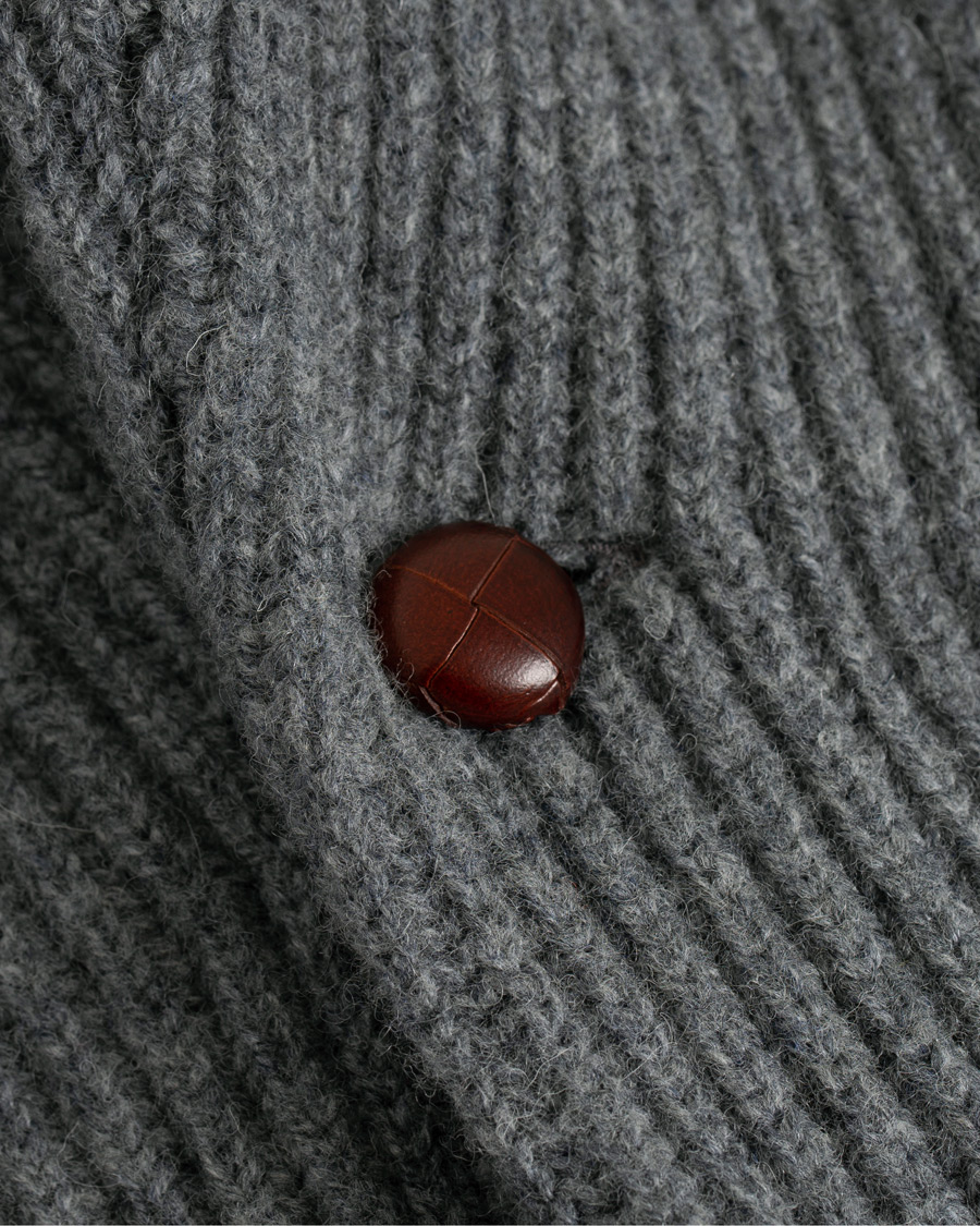 Homme | Pulls Et Tricots | Drake's | Lambswool Shawl Cardigan Grey